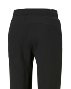 PUMA - Pantalone felpa da uomo nero slim fit con elastico e lacci in vita