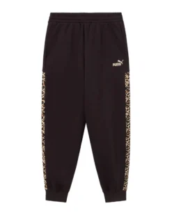 PUMA - PANTALONE  NERO CON BANDE LEOPARDATE ESSENTIAL GRAPHIC ANIMAL COMFORT DA DONNA, 688086-51