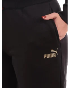 PUMA - PANTALONE NERO DA DONNA CON LOGO GLITTER 685168-01