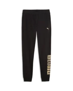 PUMA - PANTALONE NERO ESSENTIAL LOGO LAB METALLIC  DA DONNA , 691831-01