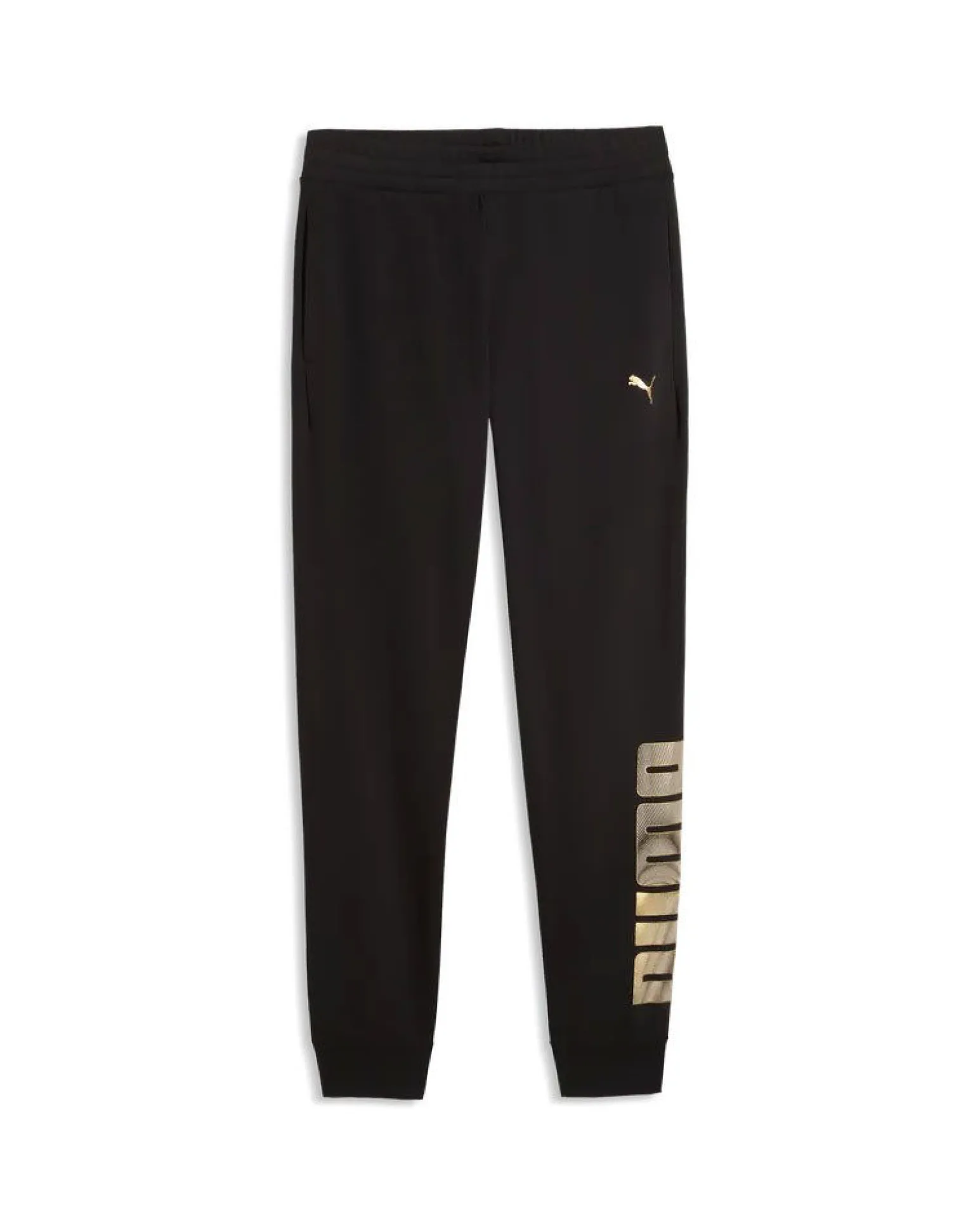PUMA - PANTALONE NERO ESSENTIAL LOGO LAB METALLIC DA DONNA , 691831-01