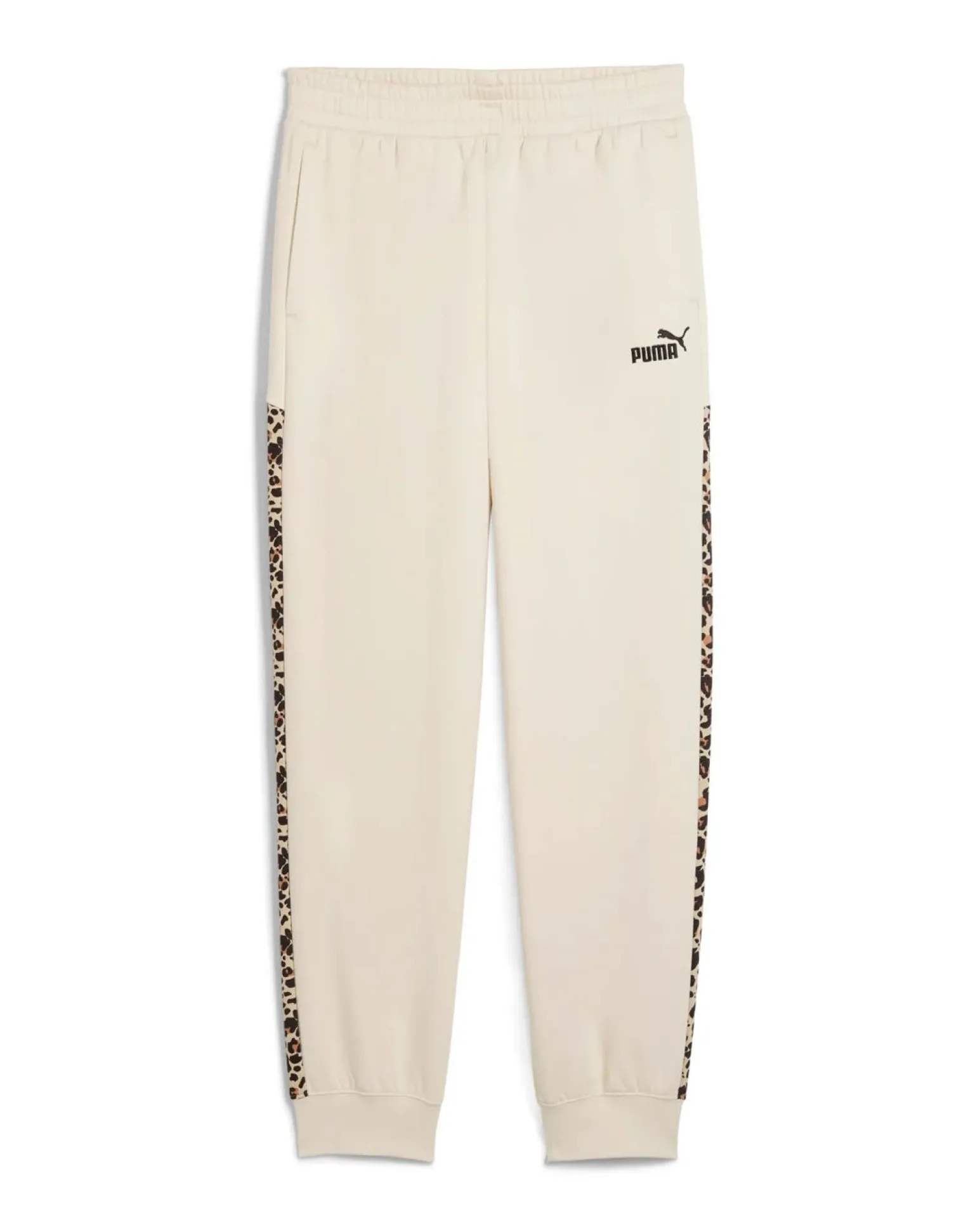 PUMA - PANTALONE PANNA CON BANDE LEOPARDATE ESSENTIAL GRAPHIC ANIMAL COMFORT DA DONNA, 688086-87