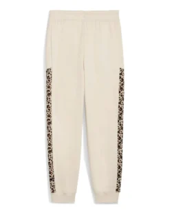 PUMA - PANTALONE PANNA CON BANDE LEOPARDATE ESSENTIAL GRAPHIC ANIMAL COMFORT DA DONNA, 688086-87