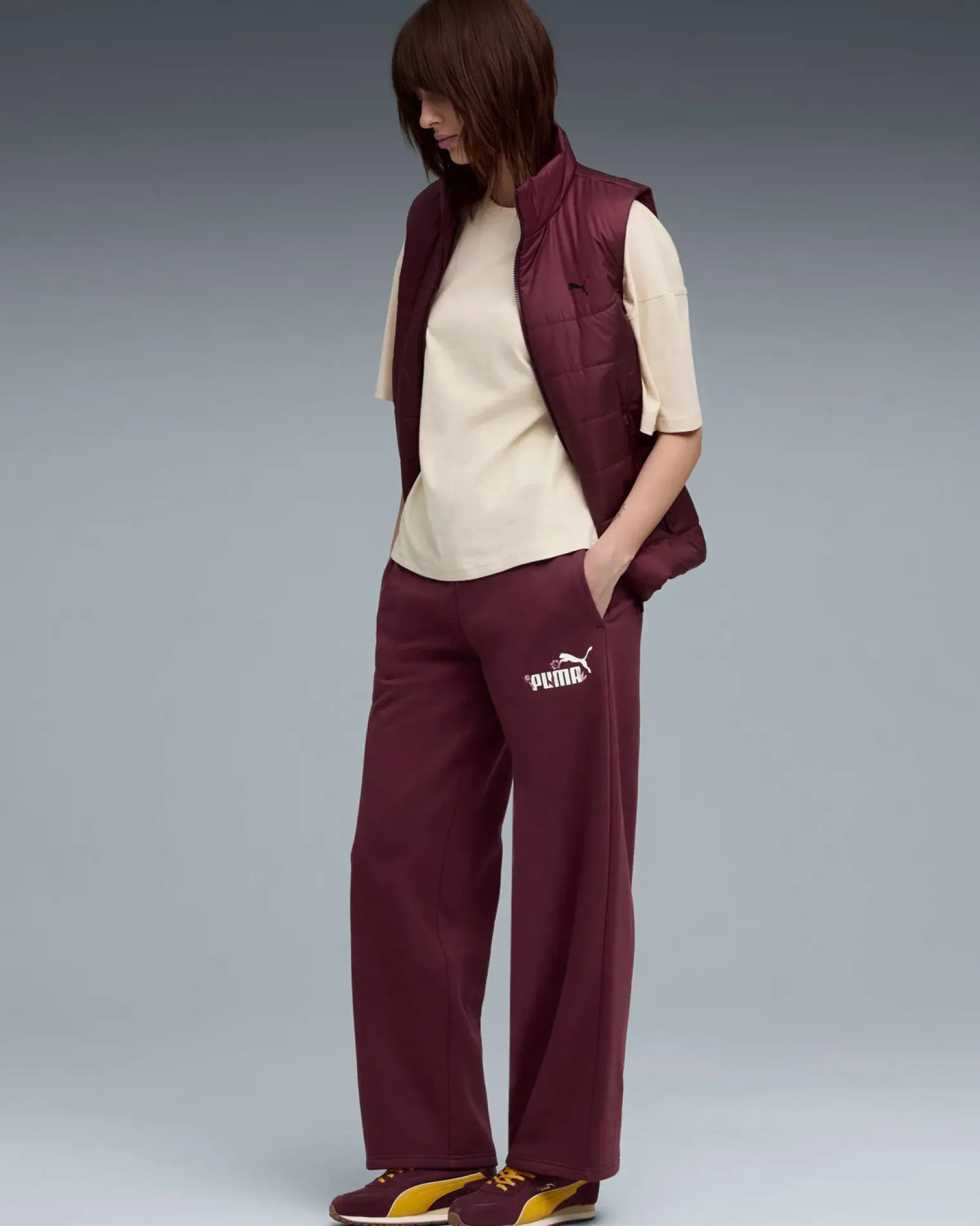 PUMA - PANTALONE TUTA DRITTI BORDEAUX ESSENTIAL NATURE 2.0 COMFORT DA DONNA, 688081-96