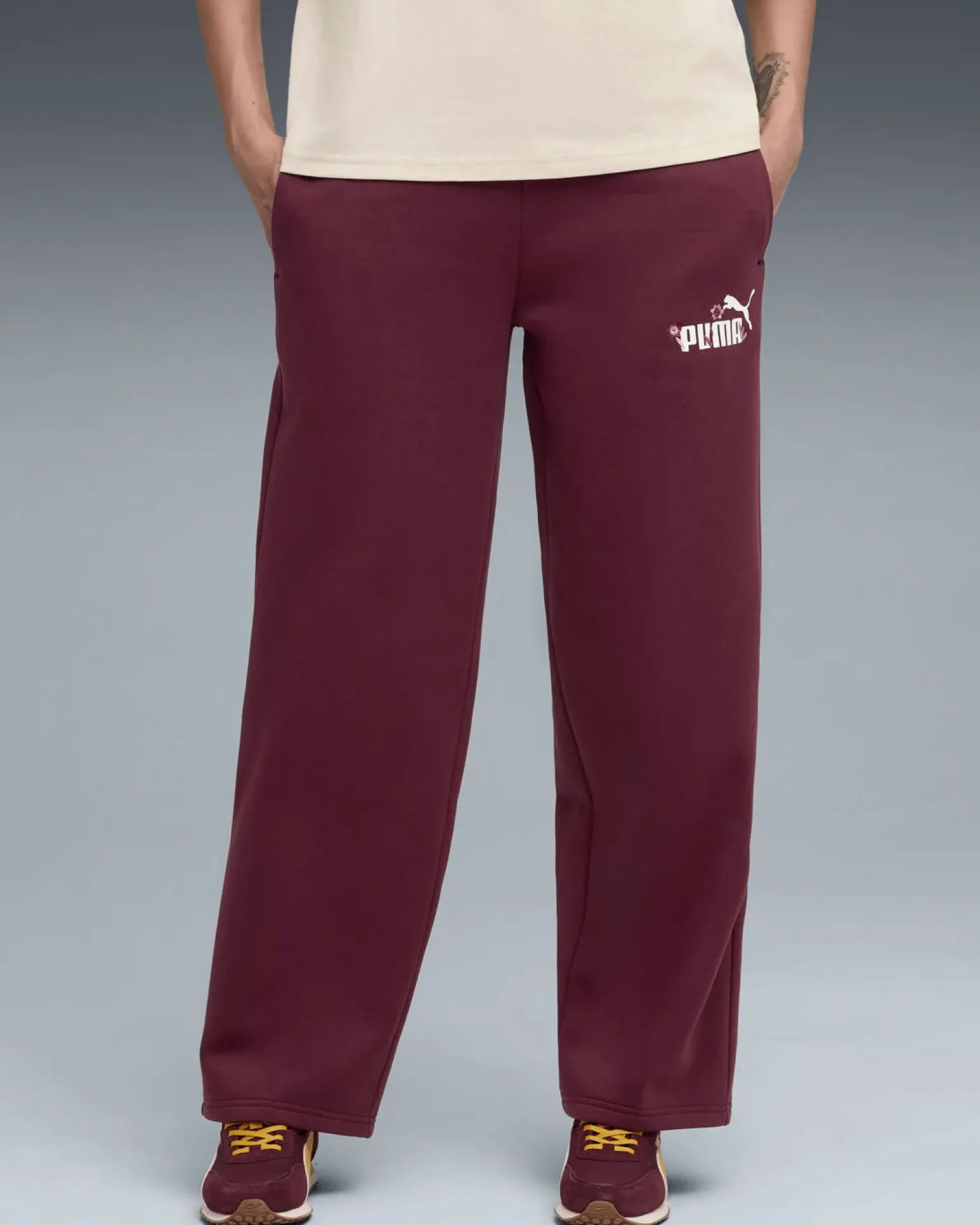 PUMA - PANTALONE TUTA DRITTI BORDEAUX ESSENTIAL NATURE 2.0 COMFORT DA DONNA, 688081-96