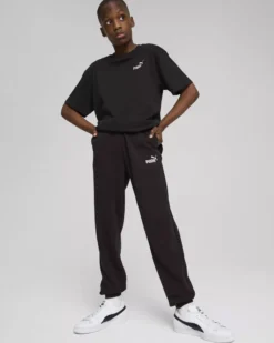PUMA - PANTALONE TUTA JUNIOR ( 7-16 ANNI) NERO ESSENTIAL N. 1 LOGO SWEAT, 684914-01