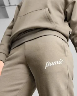 PUMA - PANTALONE TUTA TAUPE ESSENTIAL+ SCRIPT FL DA DONNA, 681536-67