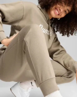 PUMA - PANTALONE TUTA TAUPE ESSENTIAL+ SCRIPT FL DA DONNA,  681536-67