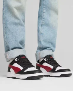 PUMA REBOUND V6 LOW - SCARPA BIANCA, ROSSA E NERA DA UOMO - 392328-30