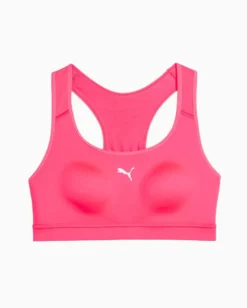 PUMA - REGGISENO SPORTIVO  ROSA FLUO 4KEEPS RUN BRA  DA DONNA, 524953-95