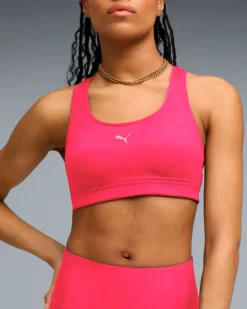 PUMA - REGGISENO SPORTIVO ROSA FLUO 4KEEPS RUN BRA DA DONNA, 524953-95