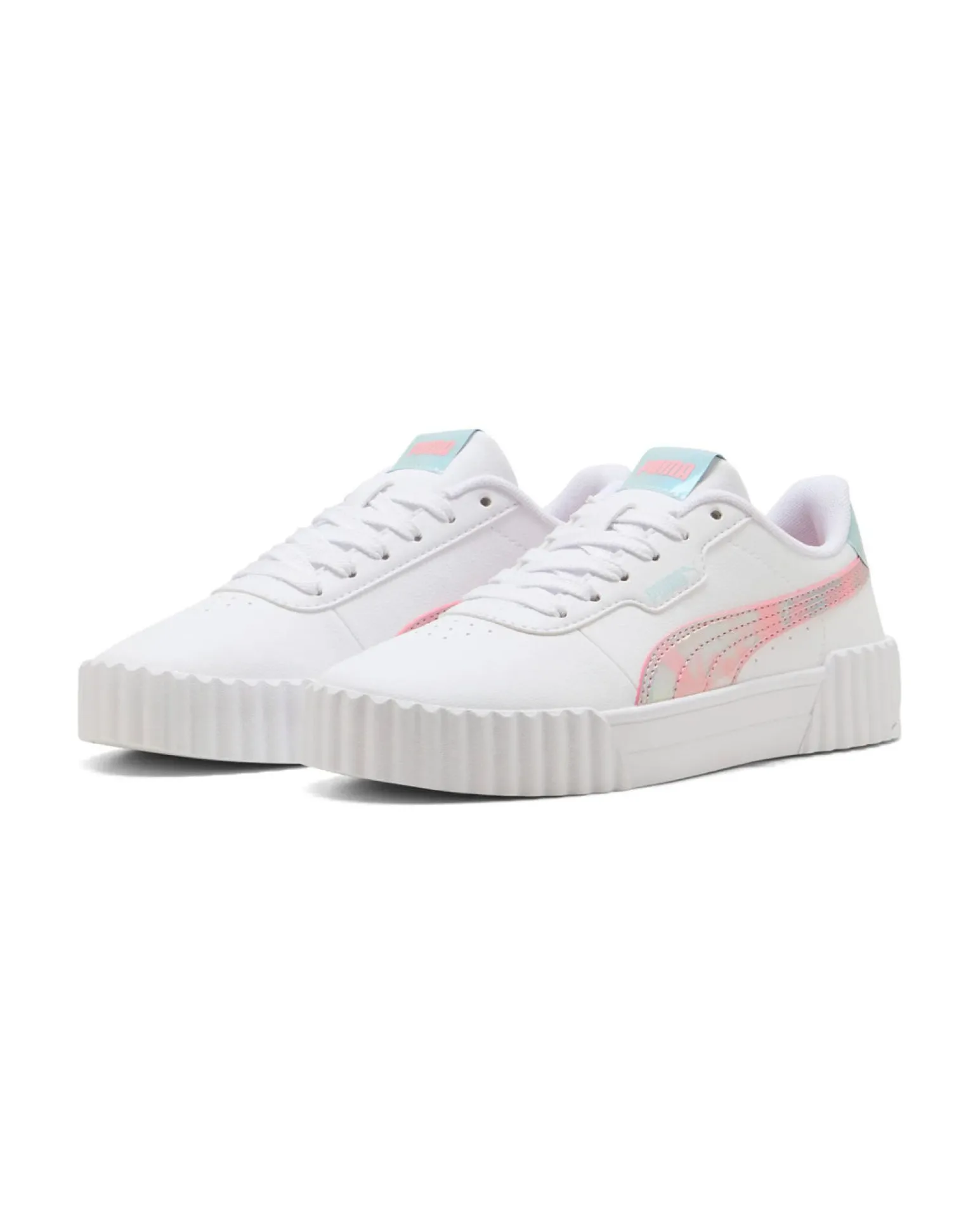 PUMA - Sarpa bianca con dettagli rosa e azzurro - CARINA 3.0 SPACE BELLE JR