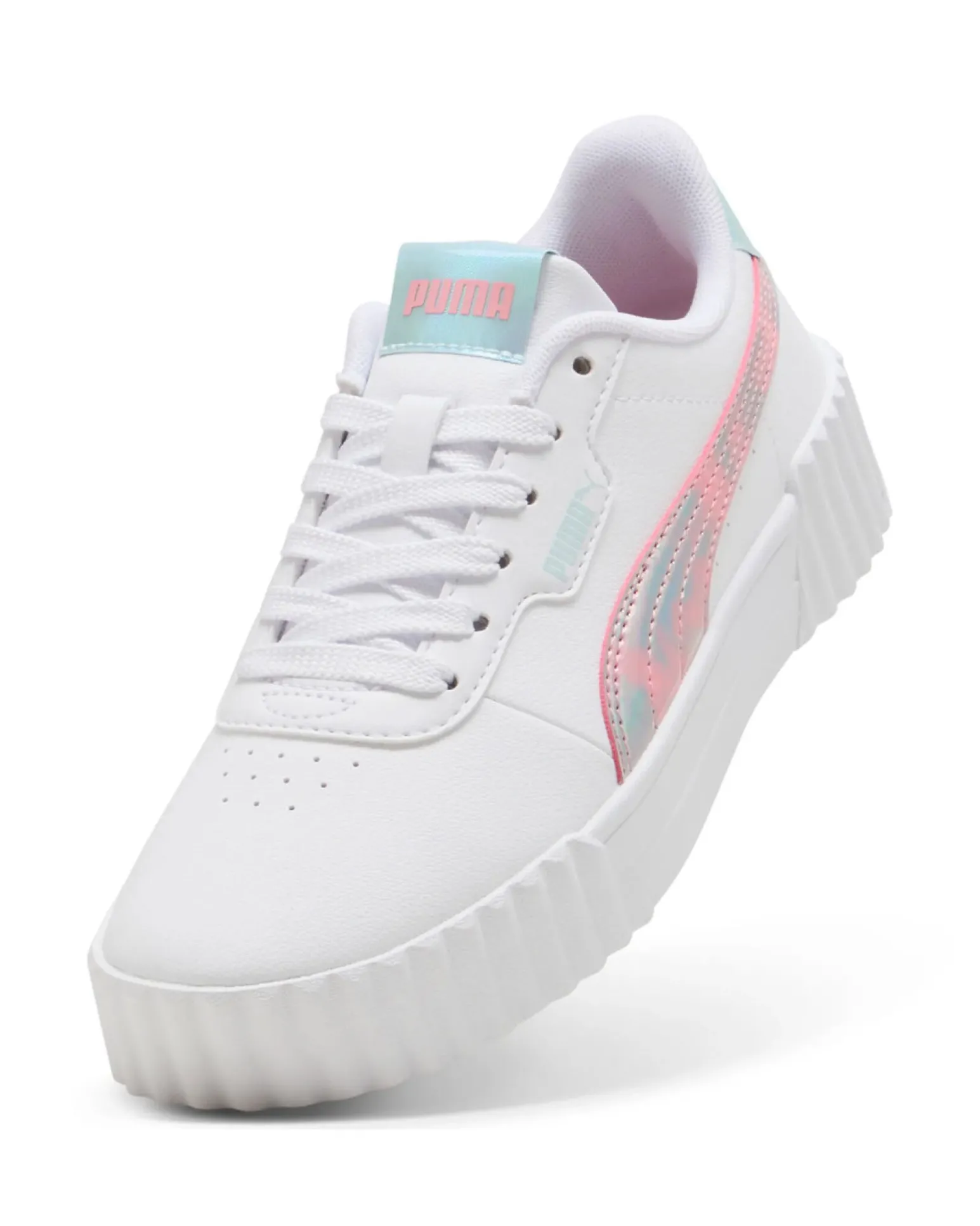 PUMA - Sarpa bianca con dettagli rosa e azzurro - CARINA 3.0 SPACE BELLE JR