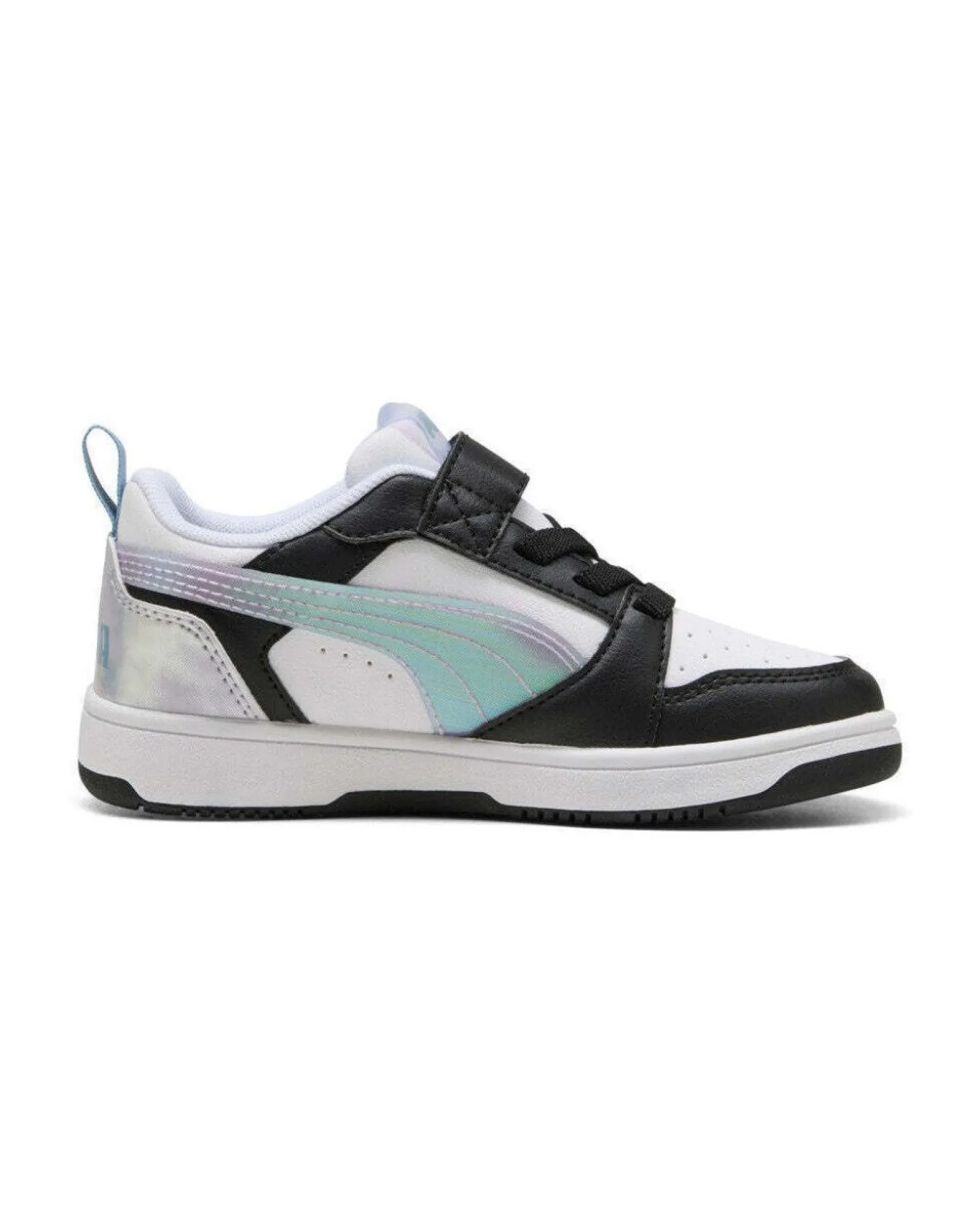 PUMA - Sarpa da bambina bianca e nera con dettagli lilla - REBOUND V6 LO SPACE BELLE AC+PS