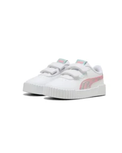 PUMA - Scarpa da bambina bianca con dettagli rosa e azzurro - CARINA 3.0 SPACE BELLE V INF