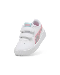 PUMA - Scarpa da bambina bianca con dettagli rosa e azzurro - CARINA 3.0 SPACE BELLE V INF