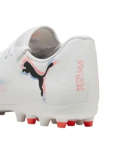 PUMA - Scarpa da calcio bianca con dettagli blu e arancioni - FUTURE 8 PLAY MG
