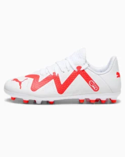 PUMA - Scarpa da calcio bianca e rossa, numerata 30/38,5 - FUTURE PLAY MG JR