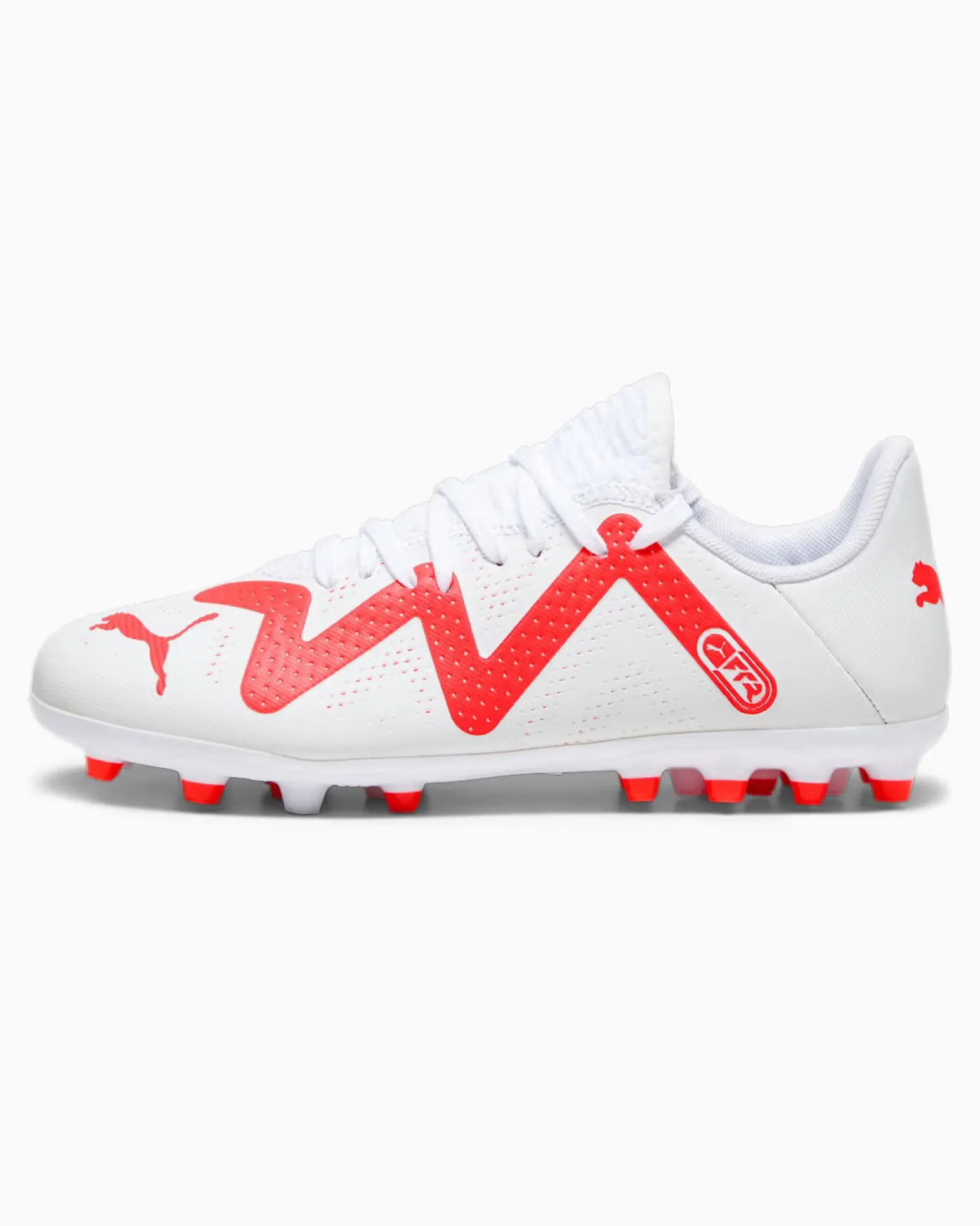 PUMA - Scarpa da calcio bianca e rossa, numerata 30/38,5 - FUTURE PLAY MG JR