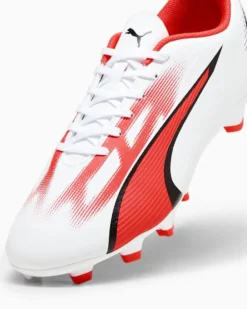 PUMA - Scarpa da calcio uomo bianca e rossa - ULTRA PLAY FG/AG