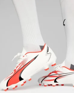 PUMA - Scarpa da calcio uomo bianca e rossa - ULTRA PLAY FG/AG