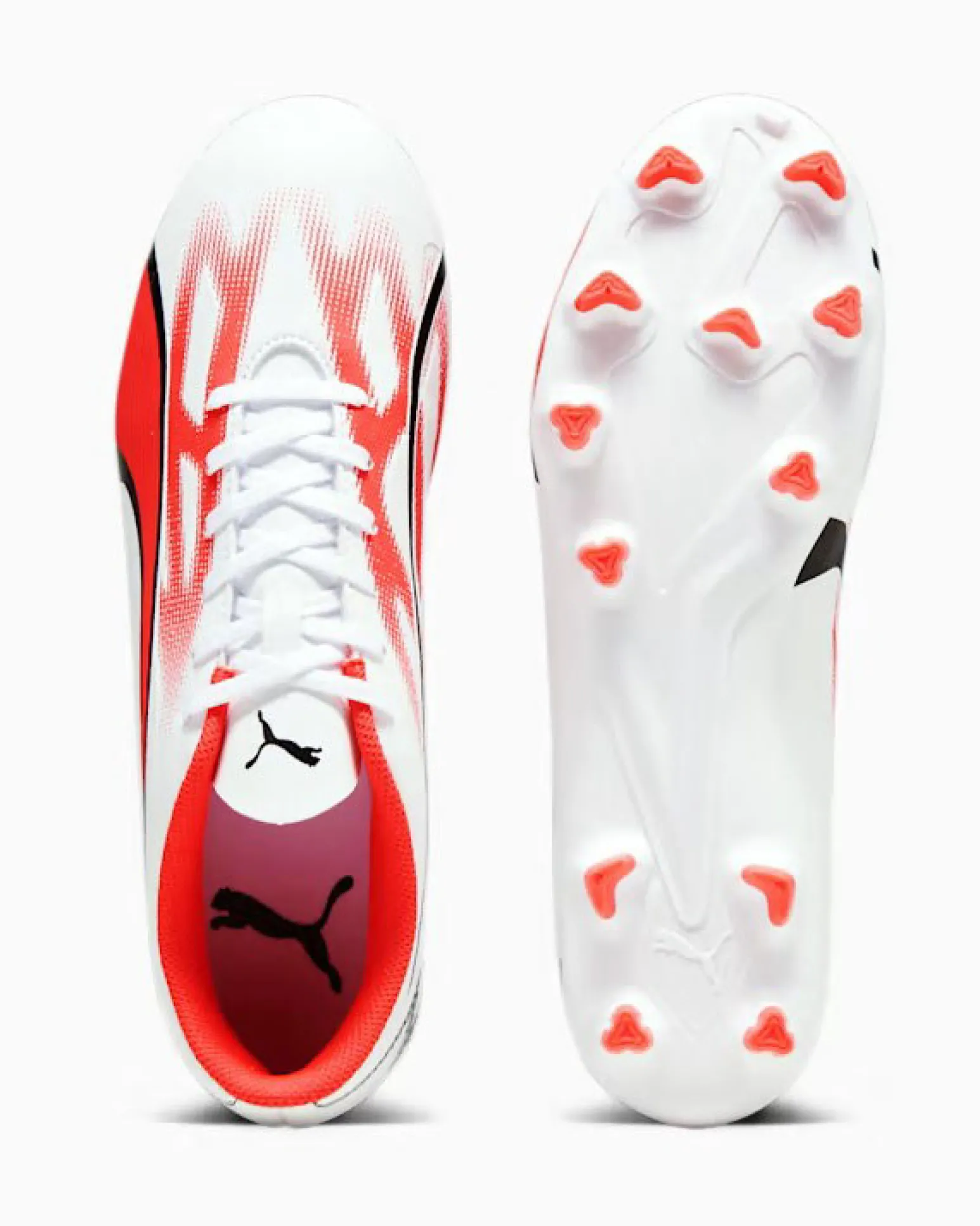 PUMA - Scarpa da calcio uomo bianca e rossa - ULTRA PLAY FG/AG