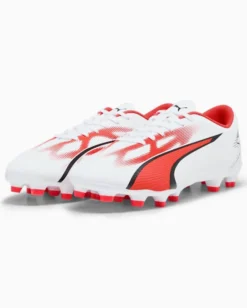 PUMA - Scarpa da calcio uomo bianca e rossa - ULTRA PLAY FG/AG