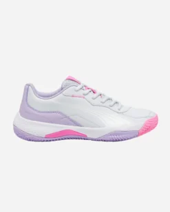 PUMA - SCARPA DA DONNA NOVA SMASH BIANCA CON DETTAGLI LILLA E ROSA- 107788-01