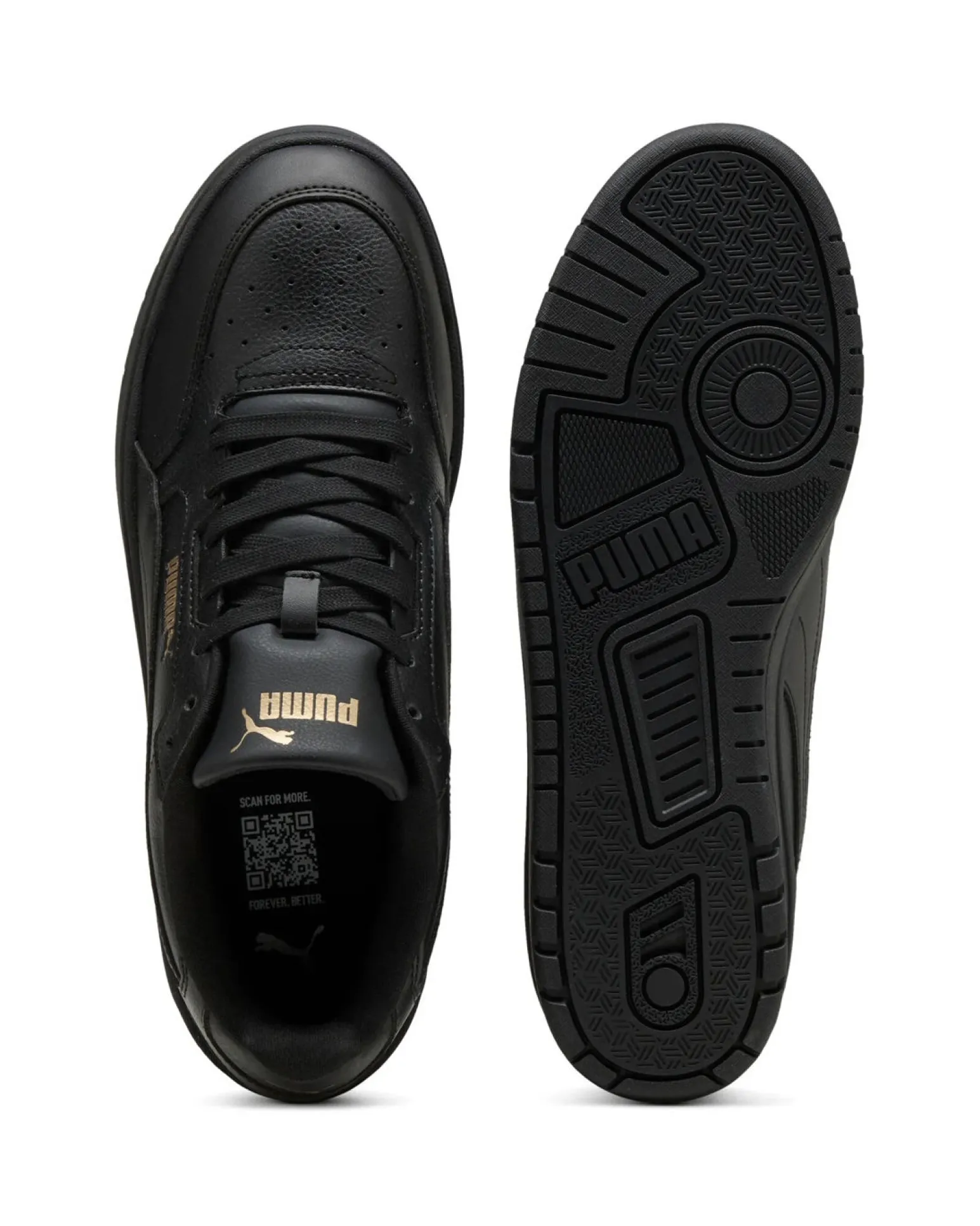 PUMA - Scarpa total black con dettgali logo oro - SHUFFLE DOWNTOWN