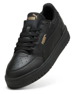 PUMA - Scarpa total black con dettgali logo oro - SHUFFLE DOWNTOWN