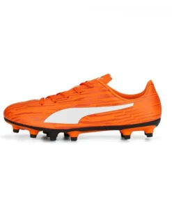 PUMA - Scarpe da calcio bambino arancioni e bianche, numerata 28/38,5 - RAPIDO III FG/AG JR