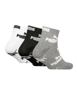 PUMA - SET 3 PAIA CALZA QUARTER BIANCO, NERO E GRIGIO, 701230805_001