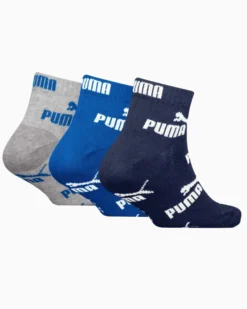 PUMA - SET 3 PAIA CALZA QUARTER BLU SCURO, BLU CHIARO E GRIGIO, 701230805_003