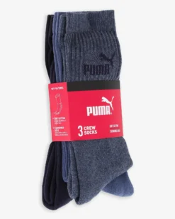 PUMA - SET 3 PAIA CALZA SPORT BLU SCURO, AZZURRO DENIM, ANTRACITE, 701235359_007