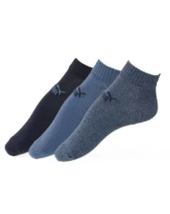 PUMA - SET 3 PAIA CALZE BLU SCURO, AZZURRO DENIM, ANTRACITE  - 701235358_005