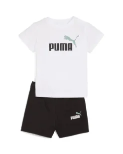 PUMA - SET SHORT+ T-SHIRT BIANCA E NERA BABY ( 6 MESI - 4 ANNI)MINICATS ESSENTIALS, 686285-02