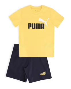 PUMA - SET SHORT+T-SHIRT GIALLA E BLU ESS 2 COLOR NO.1 JUNIOR - 686298-55