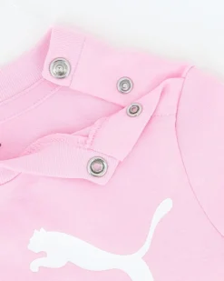 PUMA - SET SHORT+ T-SHIRT ROSA E CREMA BABY ( 6 MESI - 4 ANNI)MINICATS ESSENTIALS, 686285-75
