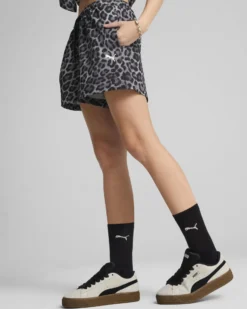 PUMA -SHORT NERO E GRIGIO LEO LUXE A-LINE AOP 3"  DA DONNA,  632341-01