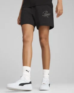 PUMA SHORT NERO ESSENTIAL SCRIPT HIGH-WAIST 5" UNISEX, 684984-01