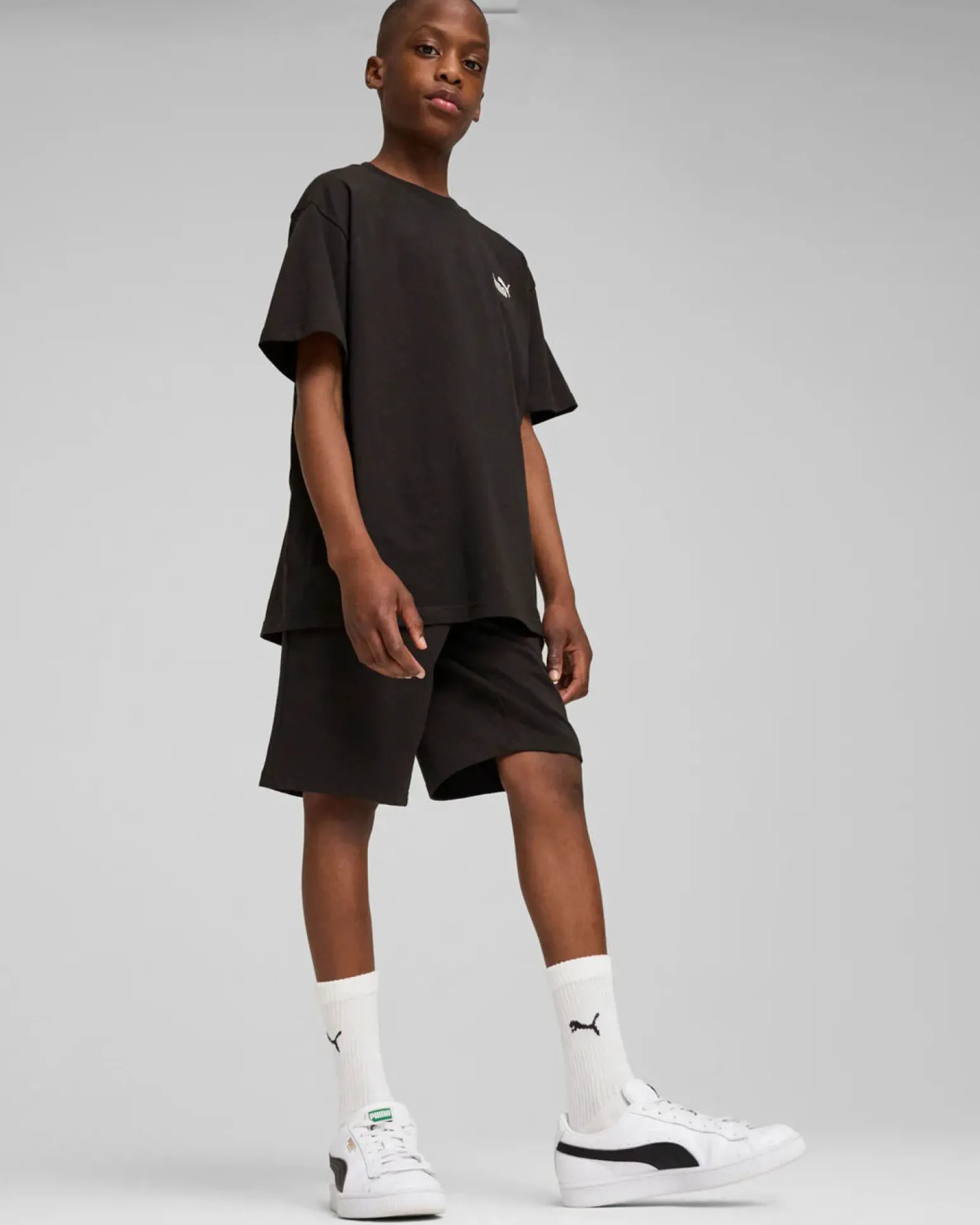 PUMA – SHORT NERO ESS NO. 1 LOGO JERSEY JUNIOR – 684919-01