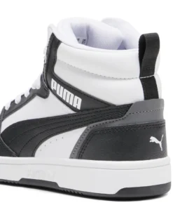 PUMA - Sneaker alta da ragazzo bianca e nera con lacci, numerata 36/39 - REBOUND V6 MID JR