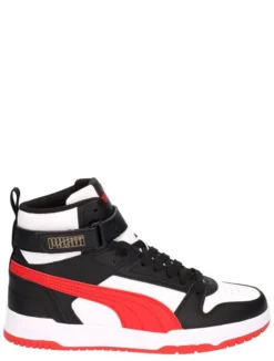 PUMA - Sneaker alta nera e bianca con logo rosso e strappo, numerata 36/39 - RBD GAME JR