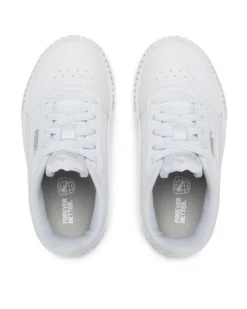 PUMA - Sneaker da bambina bianca con dettagli argento, numerata 28/35 - CARINA 2.0 POP UP METALLICS PS