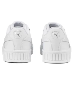 PUMA - Sneaker da donna bianca in VERA PELLE con dettagli argento - CARINA 2.0