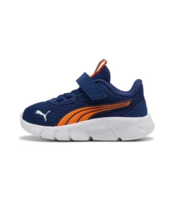 PUMA - SNEAKER KIDS FLEXFOCUS MODERN AC+ TD BLU CON DETTAGLI ARANCIONI, NUMERATA 20/27, 311523-25