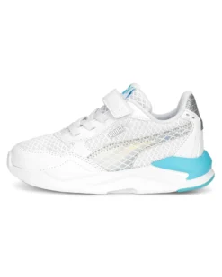 PUMA - Sneakers bianca e azzurra con logo metallizzato e strappo, numerata 28/35 - X RAY SPEED LITE MERMAID PS