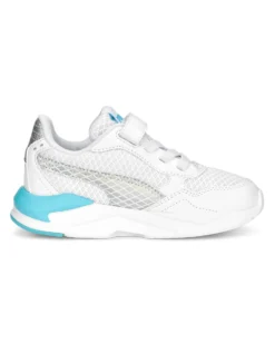 PUMA - Sneakers bianca e azzurra con logo metallizzato e strappo, numerata 28/35 - X RAY SPEED LITE MERMAID PS