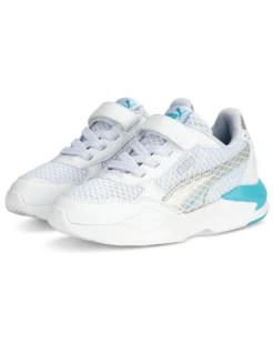 PUMA - Sneakers bianca e azzurra con logo metallizzato e strappo, numerata 28/35 - X RAY SPEED LITE MERMAID PS