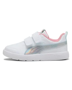 PUMA -  SNEAKERS BIMBA BIANCA E GRIGIA COURTFLEX V3 SPACE BELLE DAL 28 AL 35-  404345-01